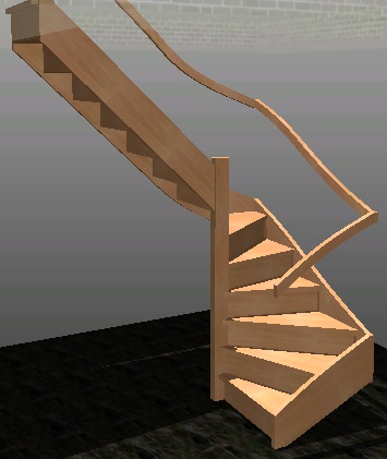 Halfslag trap uitloop boven