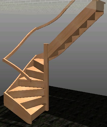 Halfslag trap uitloop boven